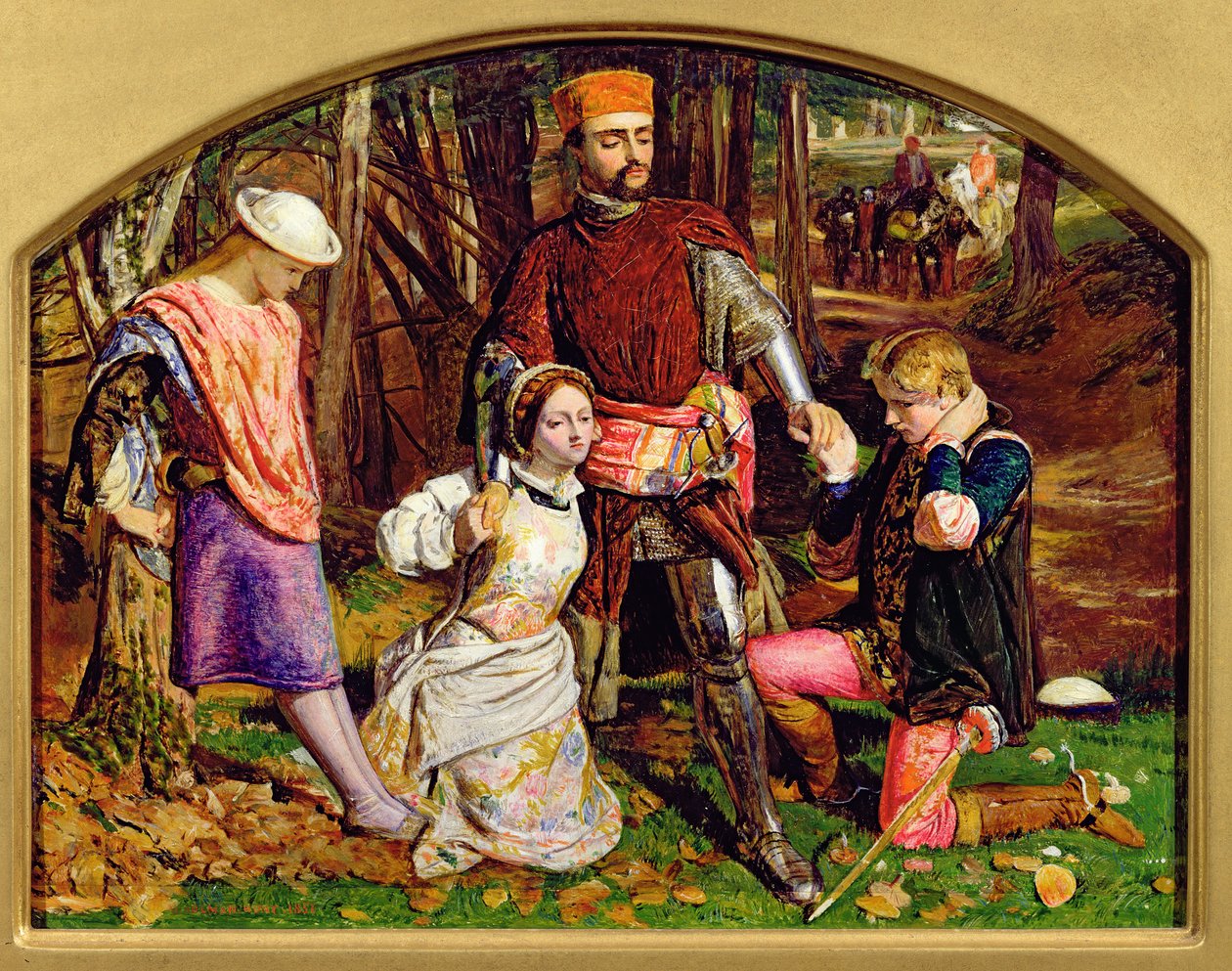 Valentin redder Silvia fra Proteus, 1851 (se 104475) af William Holman Hunt