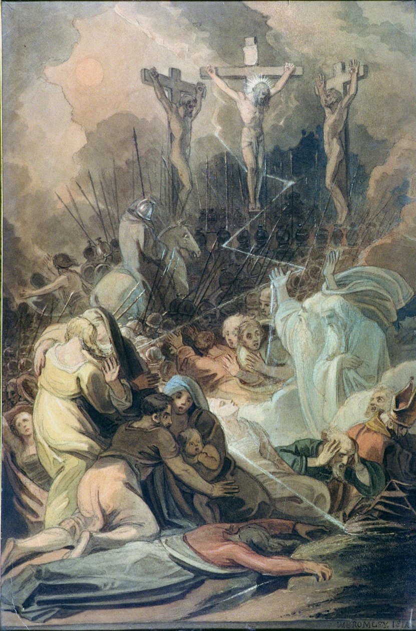 Korsfæstelsen (akvarel) af William I Bromley