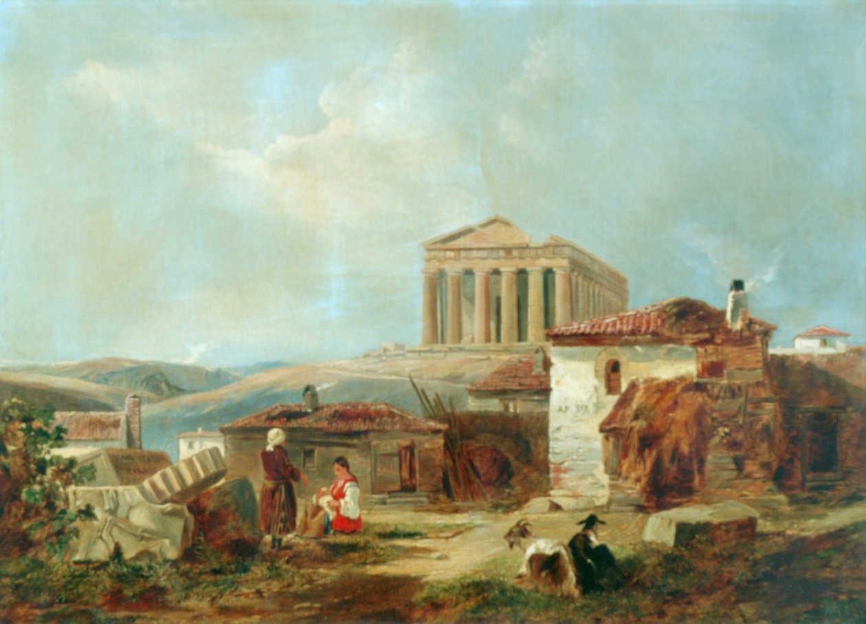 Athen med Akropolis, 1839 af William James Muller