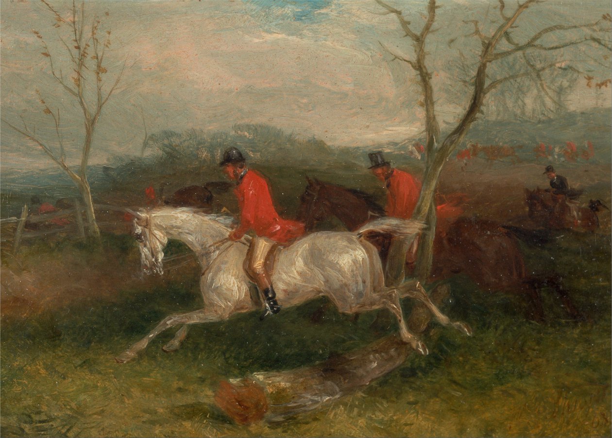 Foxhunting- Coming to a Fence (Full Cry) af William Joseph Shayer
