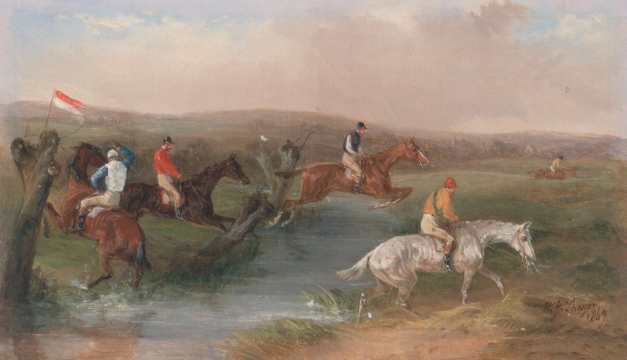 Steeplechasing- The Hurdle af William Joseph Shayer