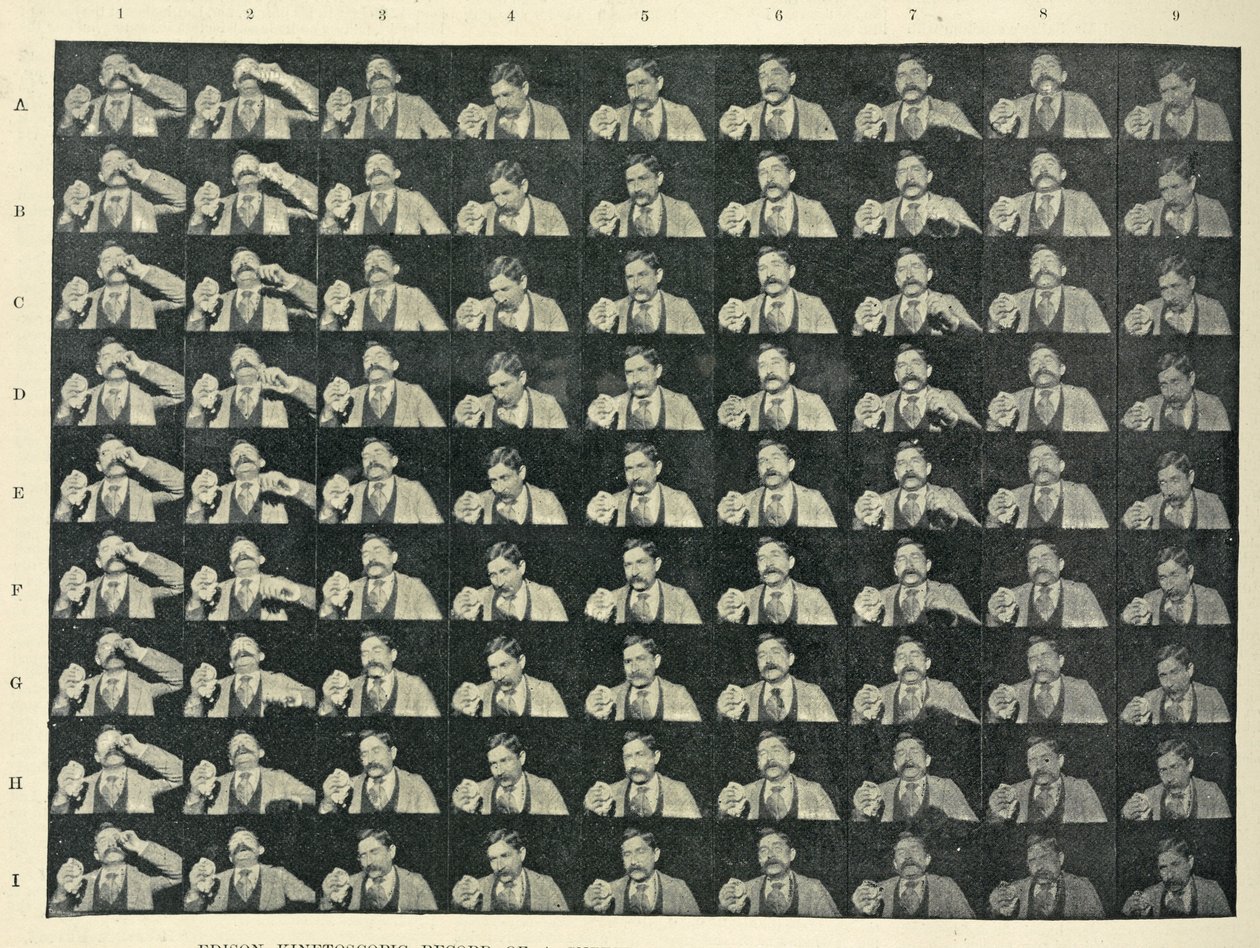 Edison kinetoskopisk registrering af et nys ca. 1894 af William Kennedy Laurie Dickson