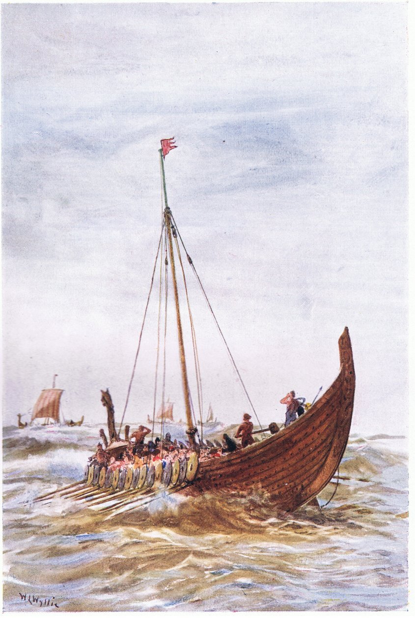 Krigsskib på kong Alfreds tid, 1915 af William Lionel Wyllie