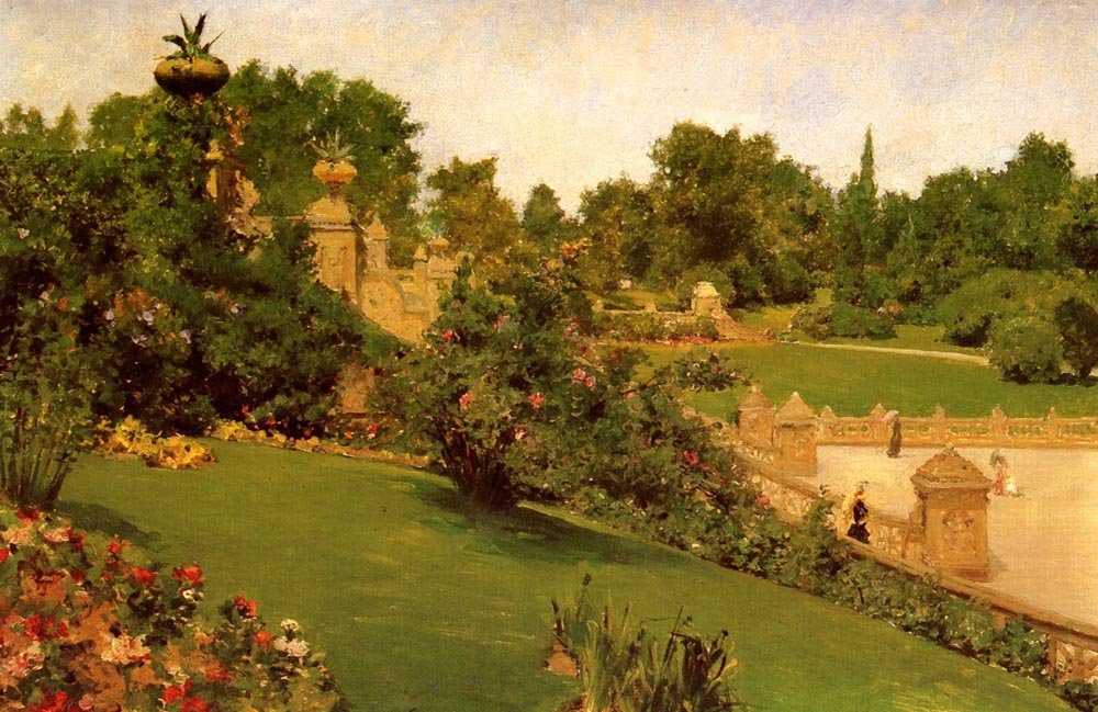 Terrasse i indkøbscentret af William Merritt Chase