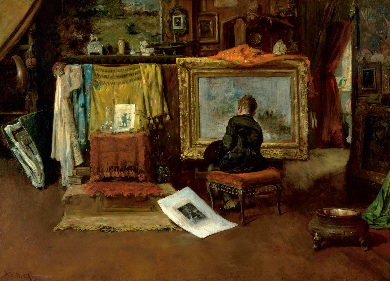 Det indre atelier, Tenth Street, 1882 af William Merritt Chase