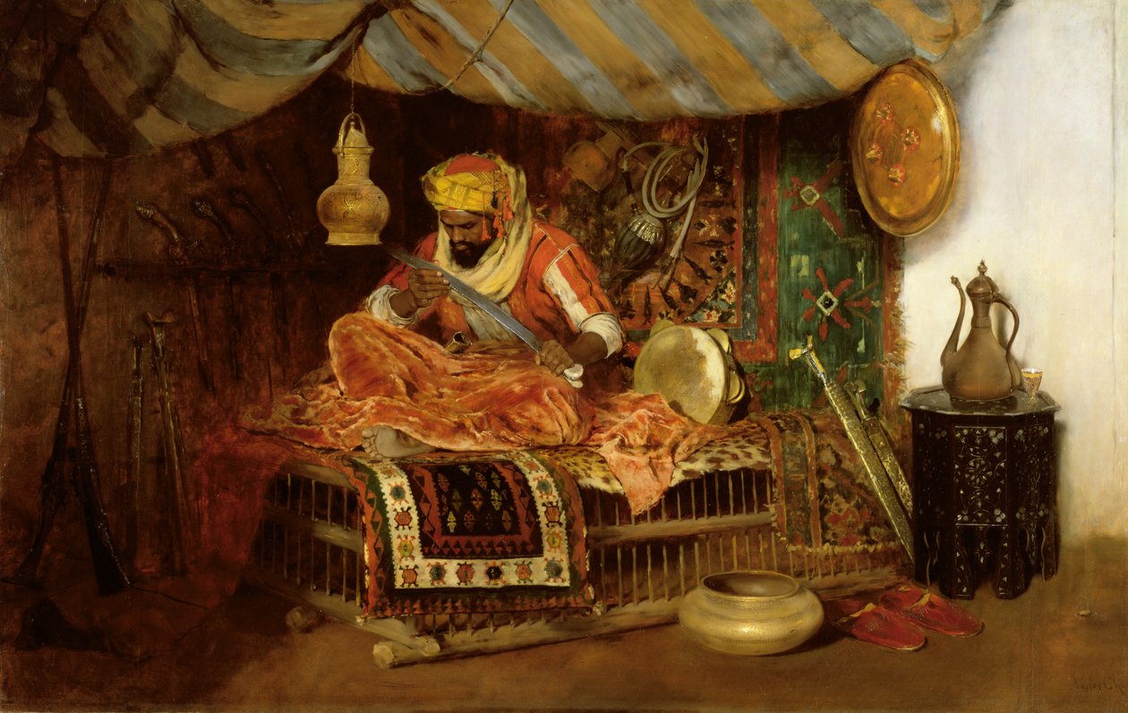 The Moorish Warrior, ca. 1876 (olie uden lærred) af William Merritt Chase