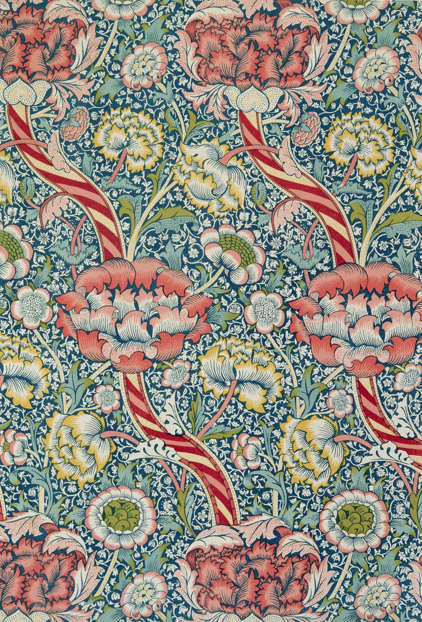 `Wandle` trykt stof, fremstillet af Morris and Co. og Aymer Vallance, fra `The Art of William Morris`, pub. 1897 af William Morris