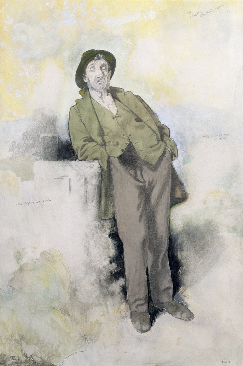Vagabonden (blyant og wc på papir) af William Orpen