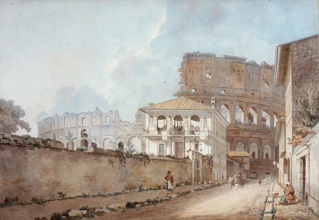 Colosseum, Rom (wc og blyant på lagt papir) af William Pars