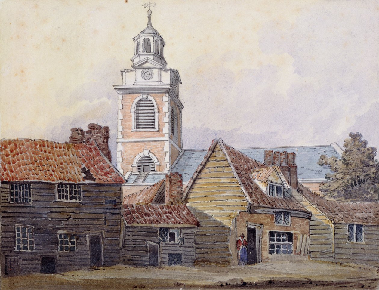 Udsigt over Christchurch, 1810 af William Pearson