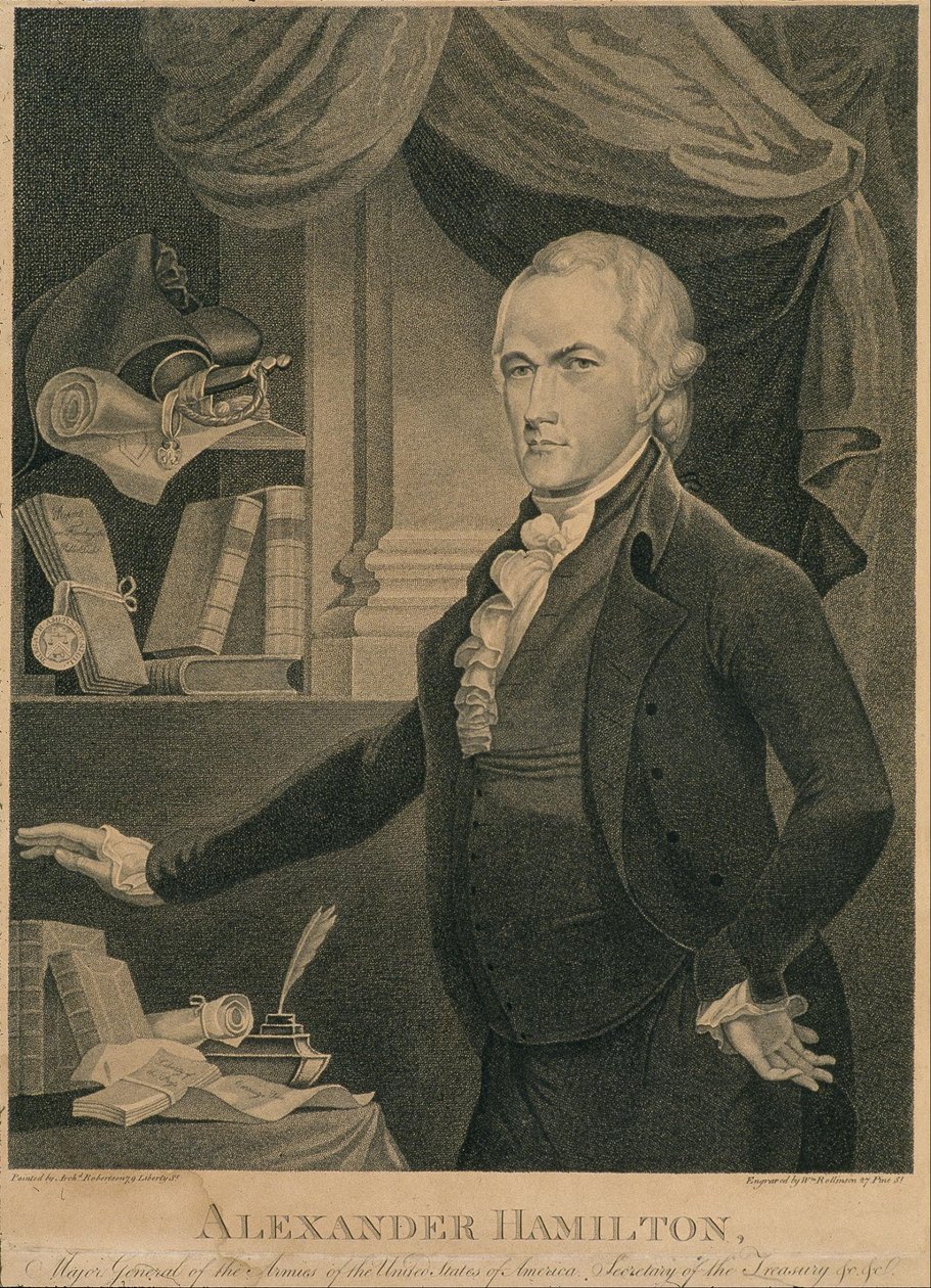 ALEXANDER HAMILTON, generalmajor for hærerne i Amerikas Forenede Stater. Sekretær for Tr ... af William Rollinson