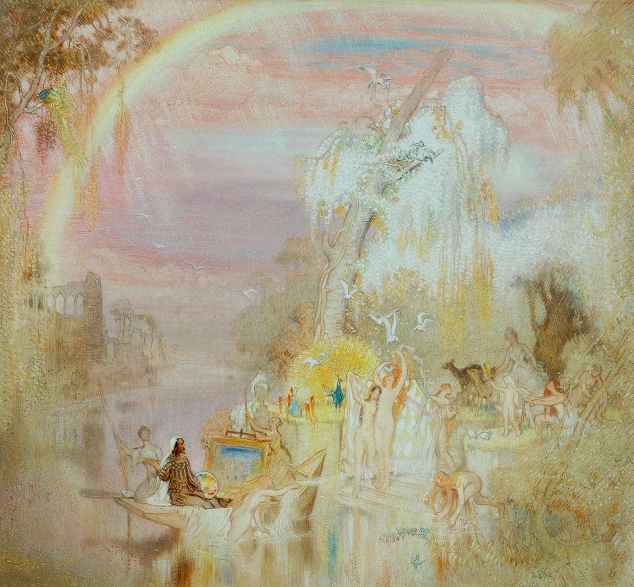 Kunstnerens drøm, 1920 (olie på papir) af William Shackleton