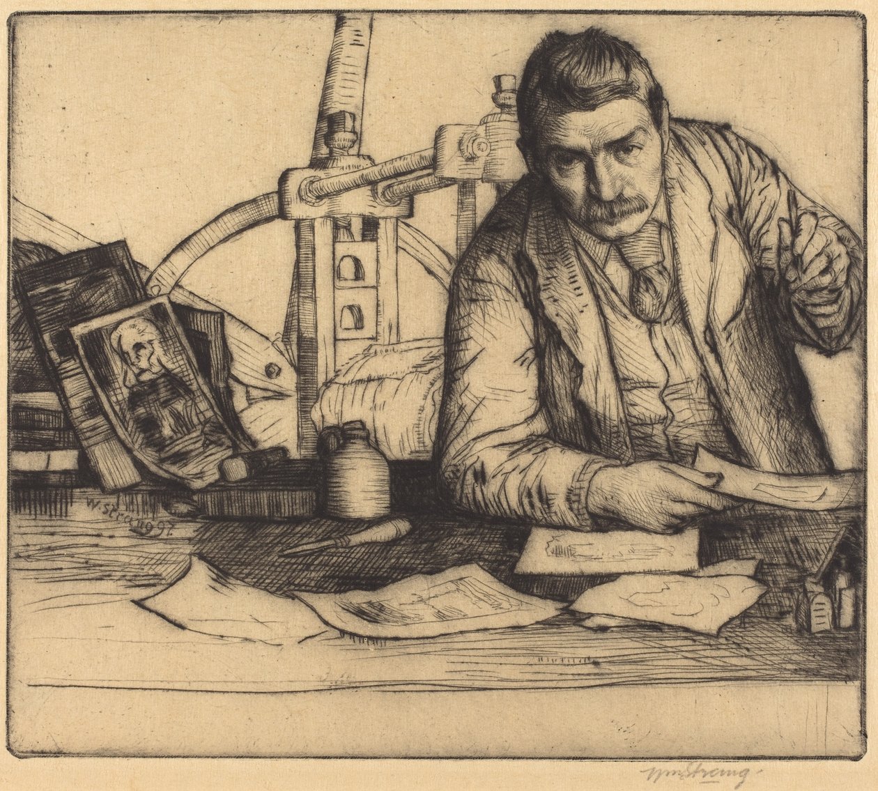 Selvportræt, 1897 (tørpunkt) af William Strang