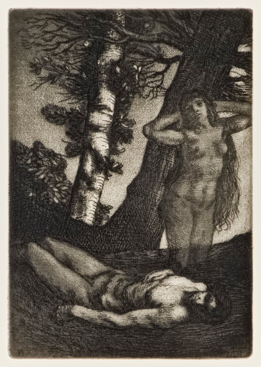 The Creation of Eve from Paradise Lost af John Milton (1608-1674) en serie på 12 illustrationer ætset af William Strang (1859-1921) af William Strang