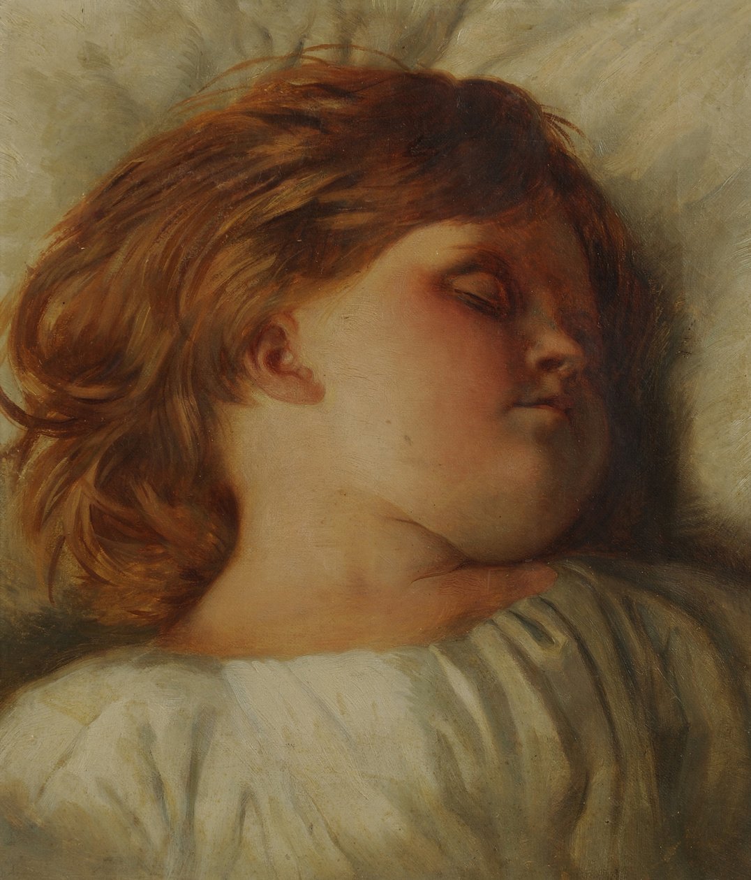 Det sovende barn - et barnebarn, c.1896 af William Strutt