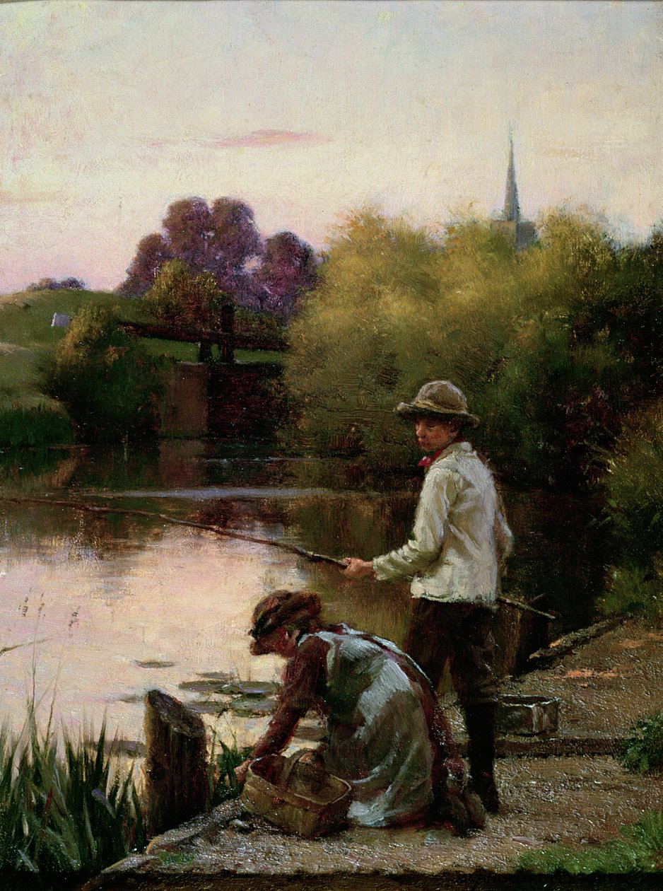 A Bit of a Tangle, River Severn Lock, Nr. Worcester af William Teulon Blandford Fletcher