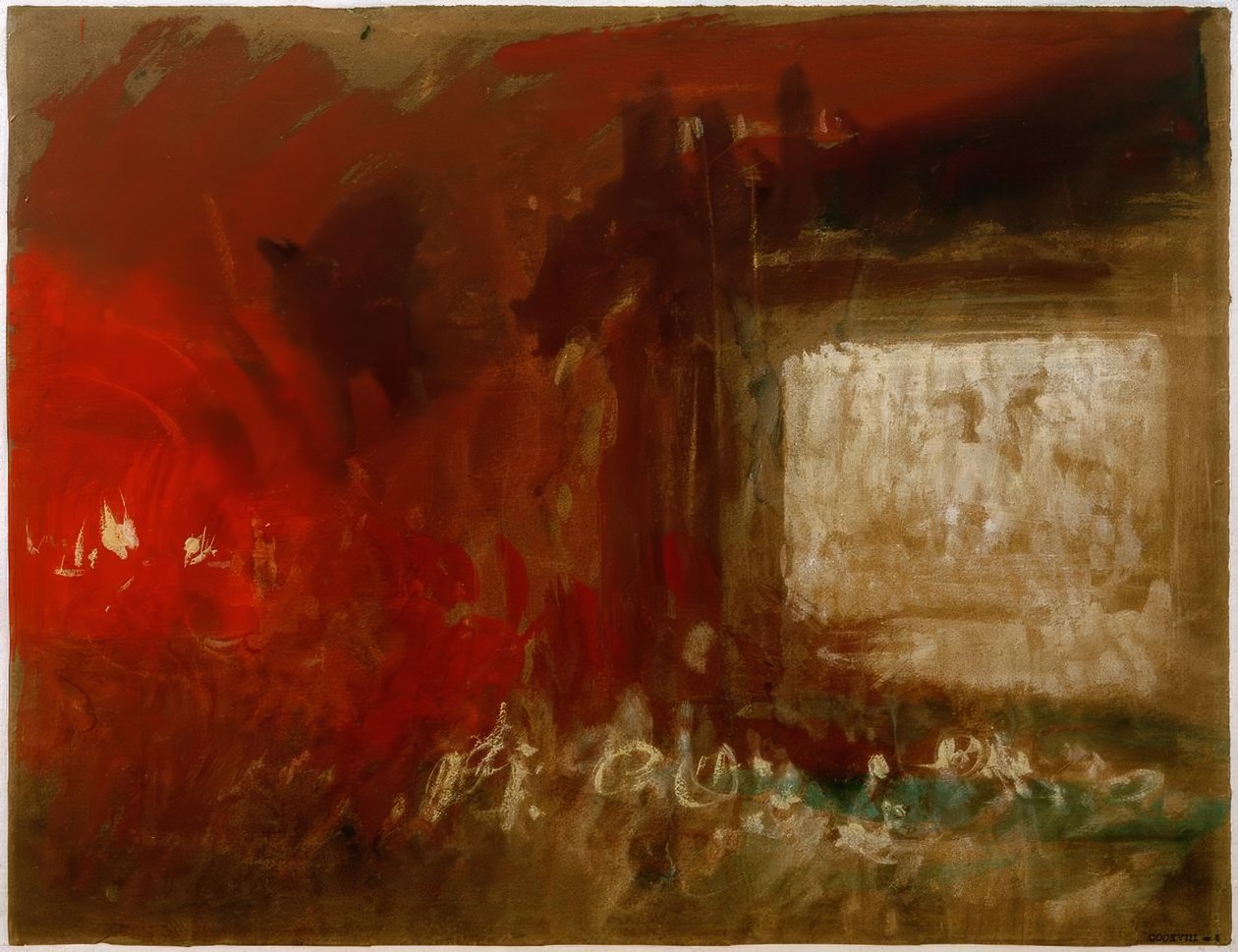 En undersøgelse af ildlys (Venedig?) af Joseph Mallord William Turner