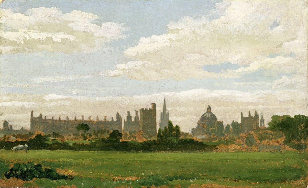 En udsigt over Oxford (olie på pap) af Joseph Mallord William Turner