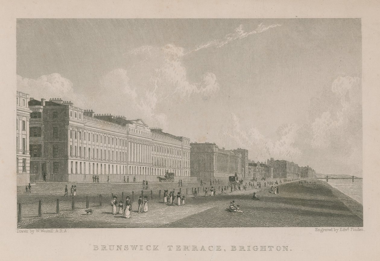 Generel udsigt over Brunswick Terrace i Brighton af William Westall