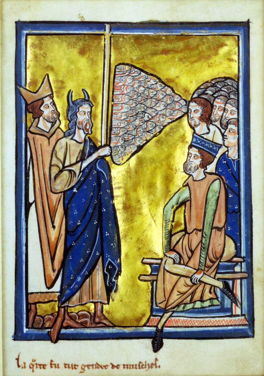 Egyptens fjerde plage, fra en bog med bibelbilleder, ca. 1250 af William de Brailes  