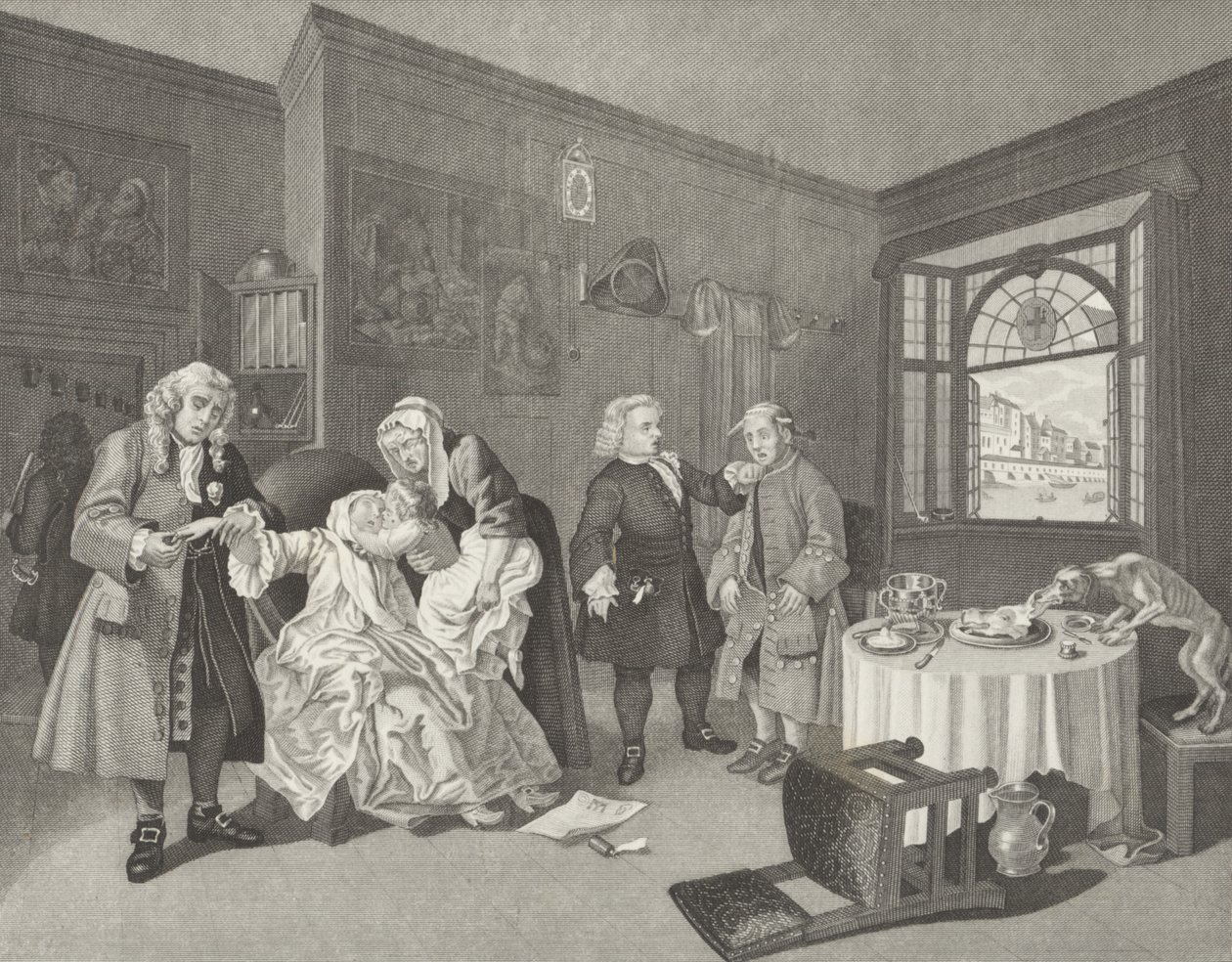 Ægteskab a la Mode af William (after) Hogarth
