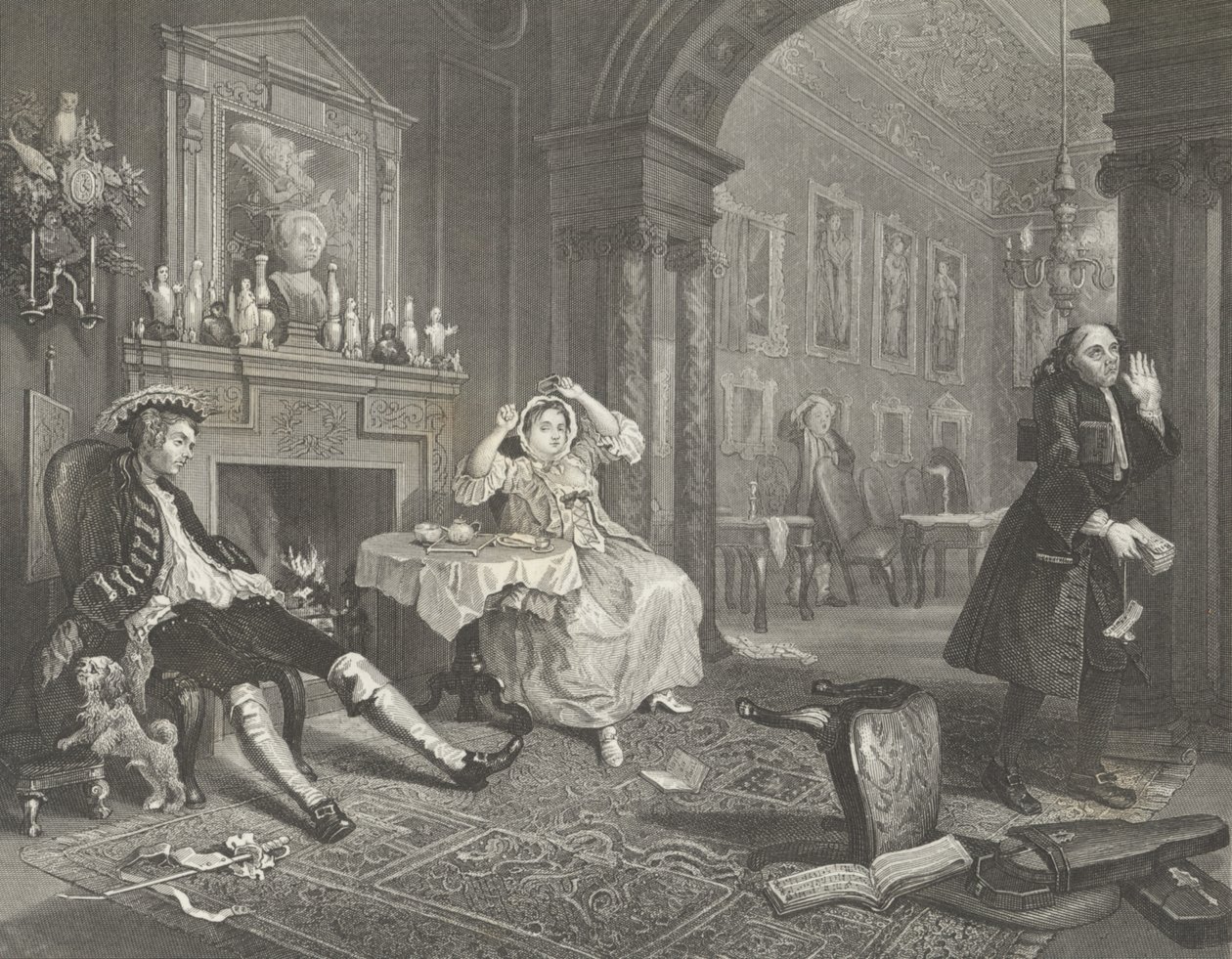 Ægteskab a la Mode af William (after) Hogarth