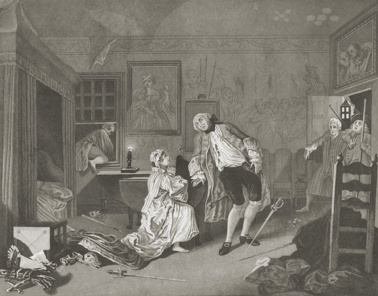 Ægteskab a la Mode af William (after) Hogarth