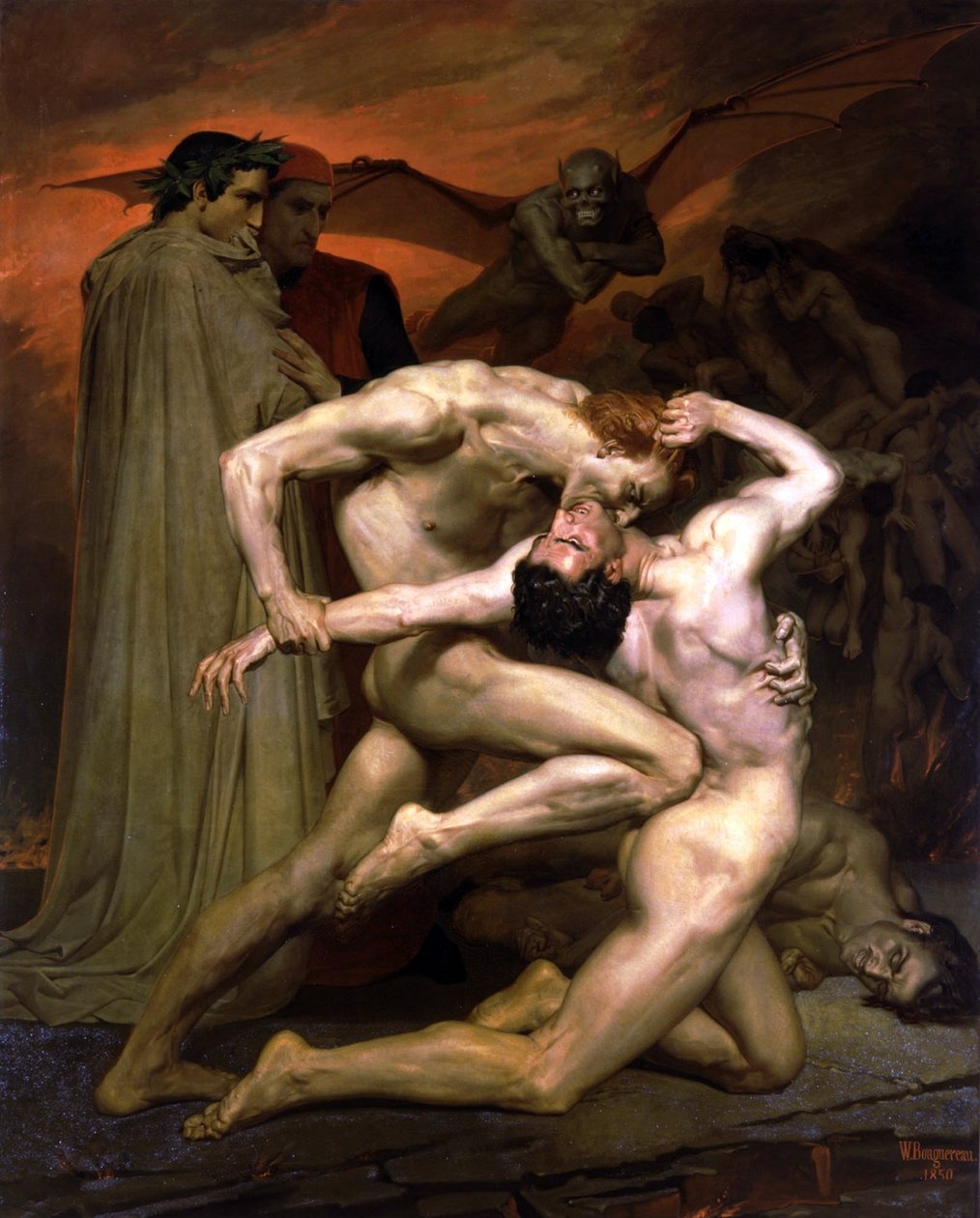 Dante og Virgil i helvede af William Adolphe Bouguereau