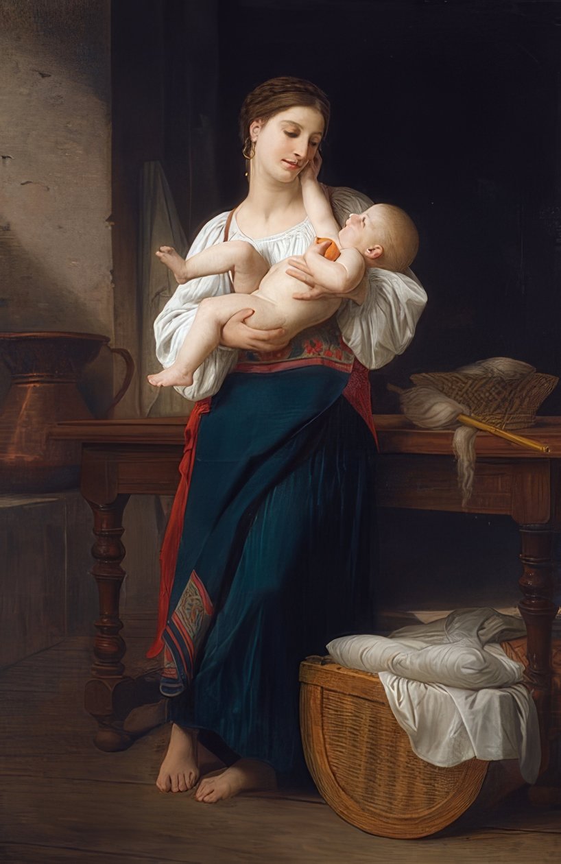 Første kærtegn af William Adolphe Bouguereau