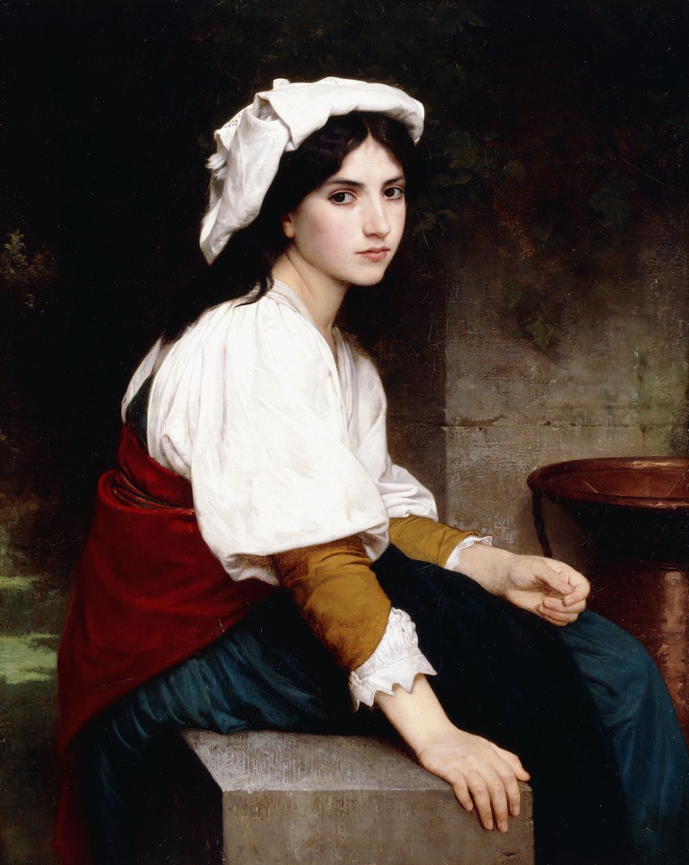 Italiensk pige ved en fontæne, 1870 af William Adolphe Bouguereau