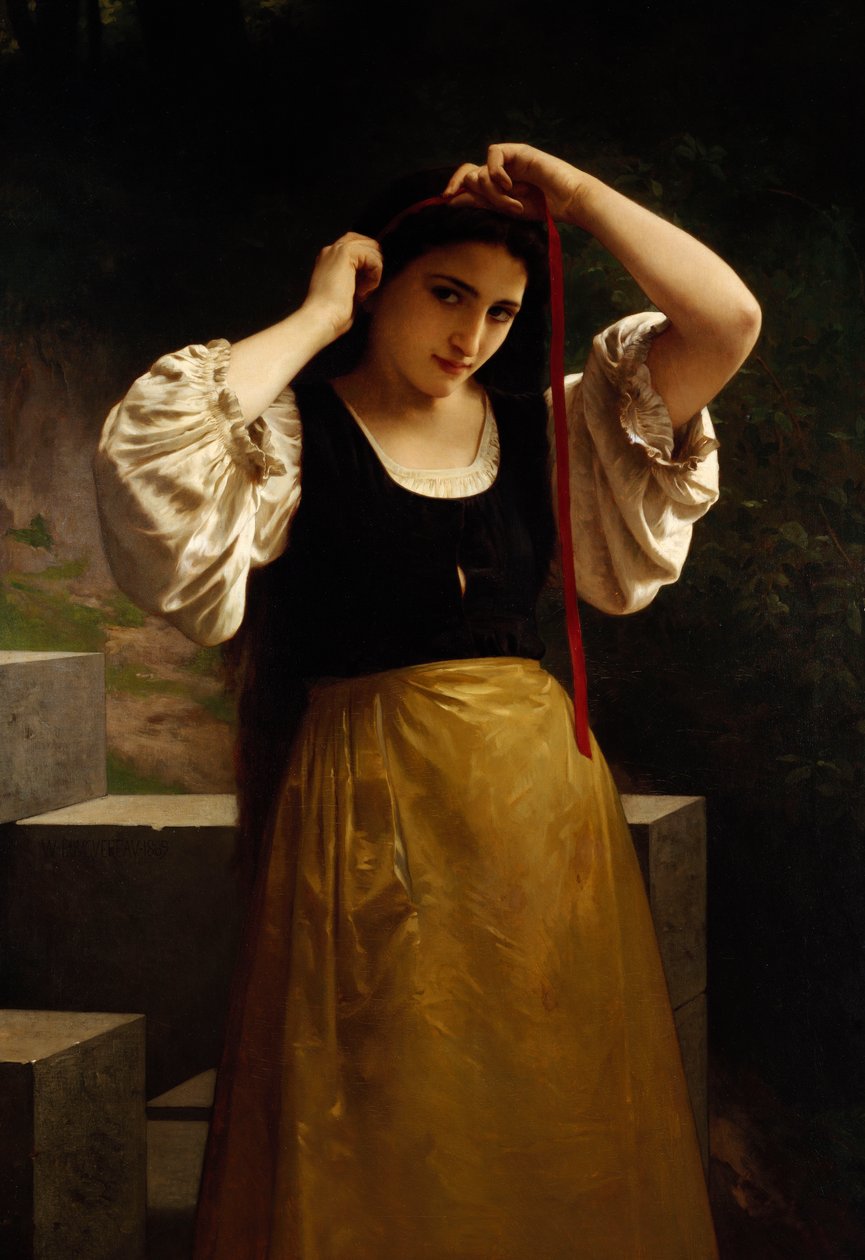 Det røde bånd, 1869 af William Adolphe Bouguereau