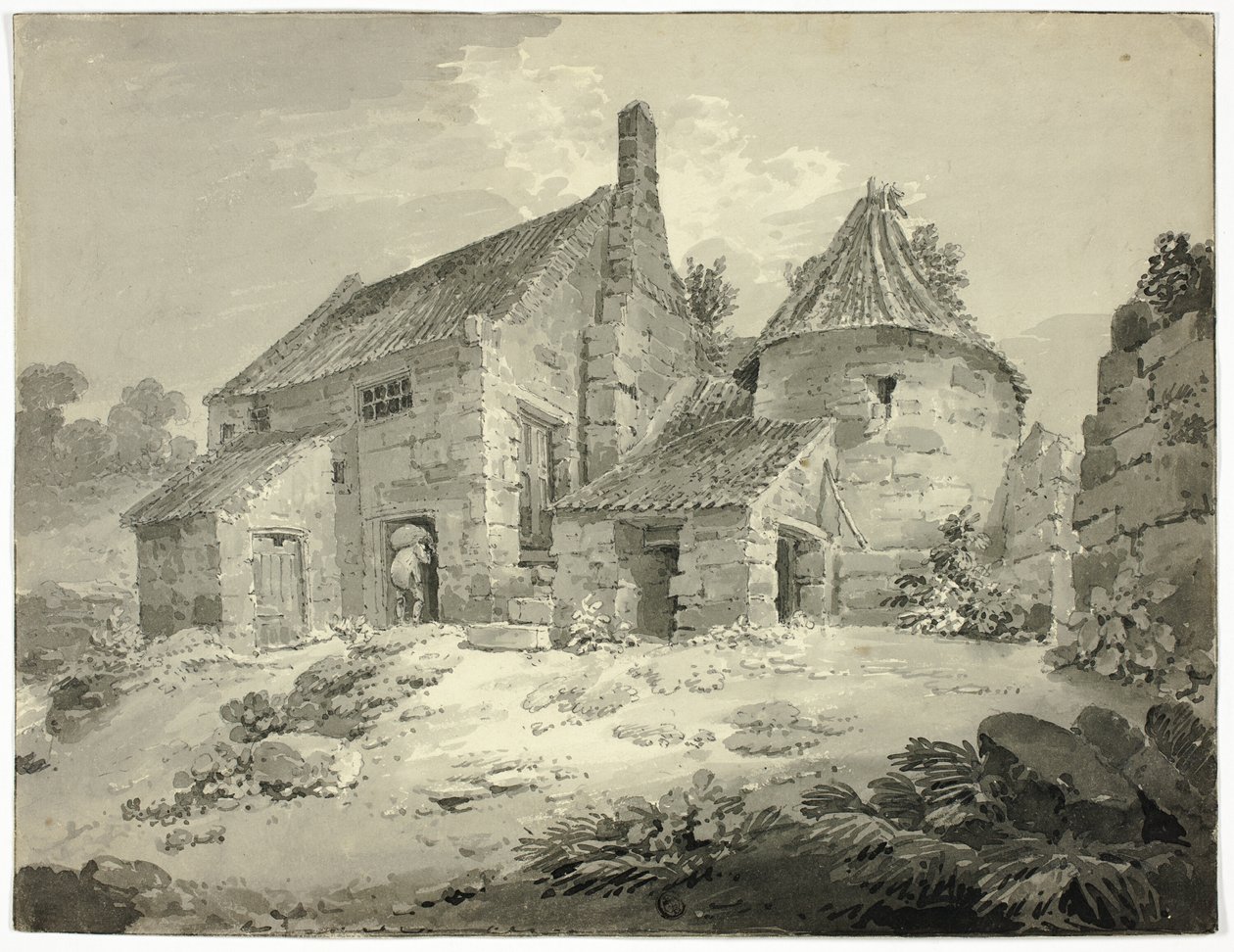En mølle ved Berwick Upon Tweed af William Alexander
