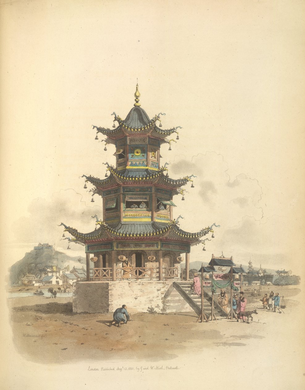 En pagode eller et tempel af William Alexander