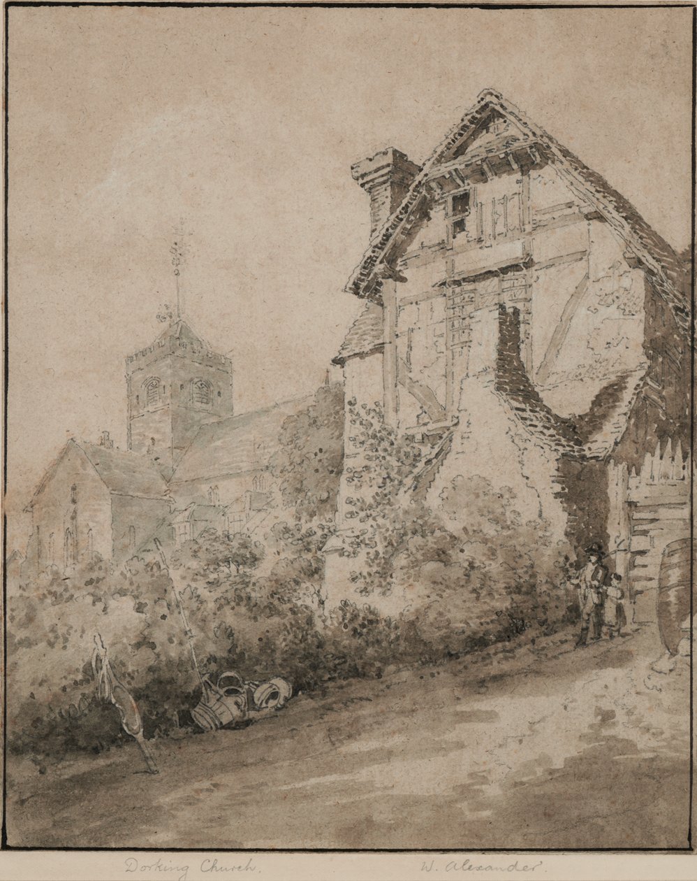 Dorking Kirke af William Alexander