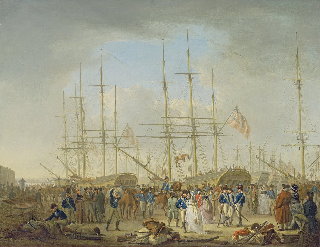 Husarer går om bord i Deptford af William Anderson