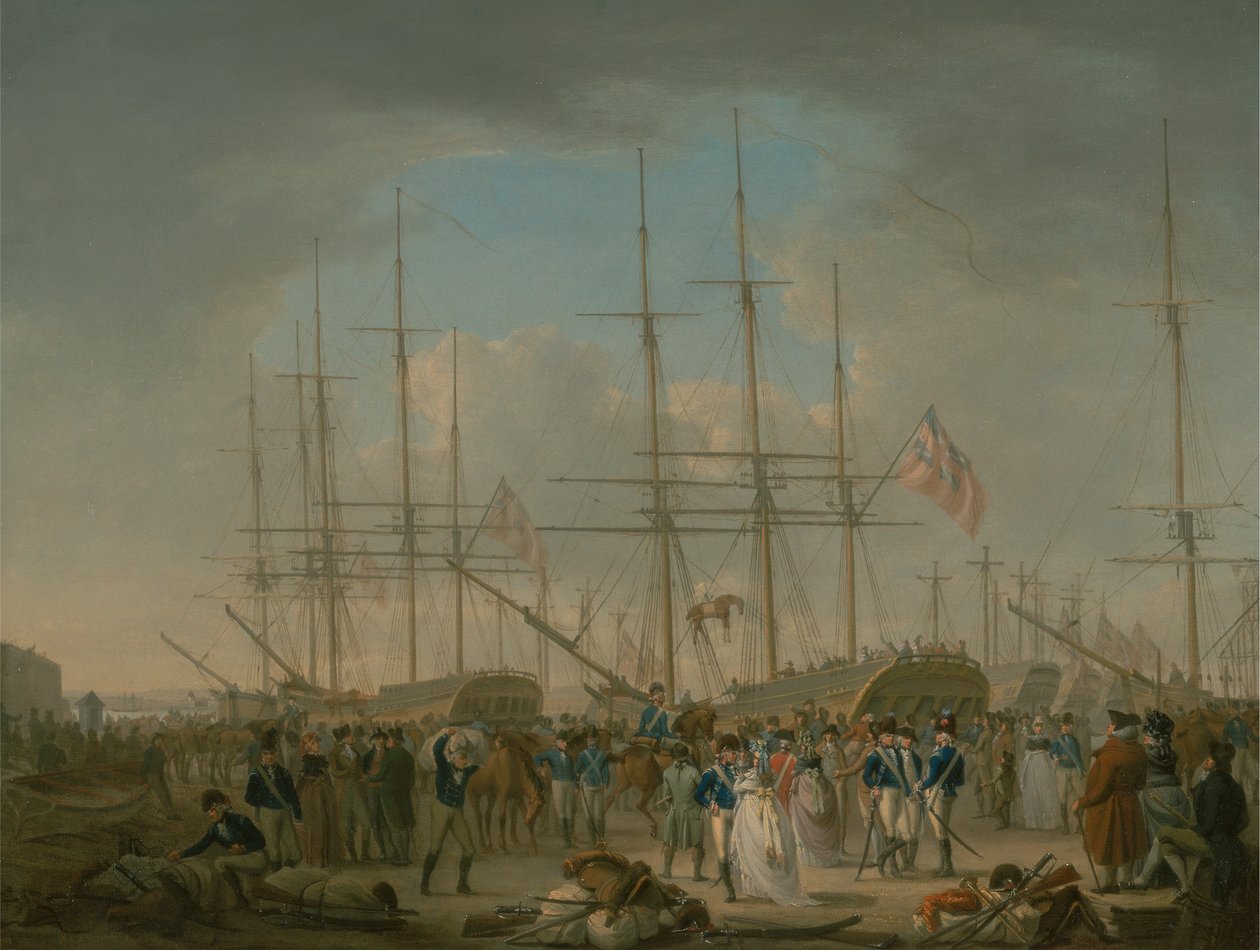Husarer går om bord i Deptford af William Anderson
