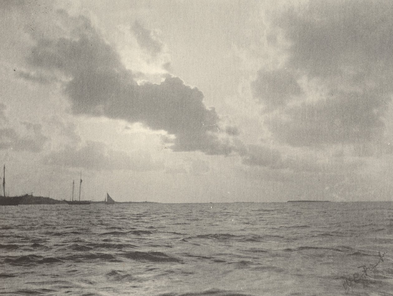 Solnedgang over vand, 1890