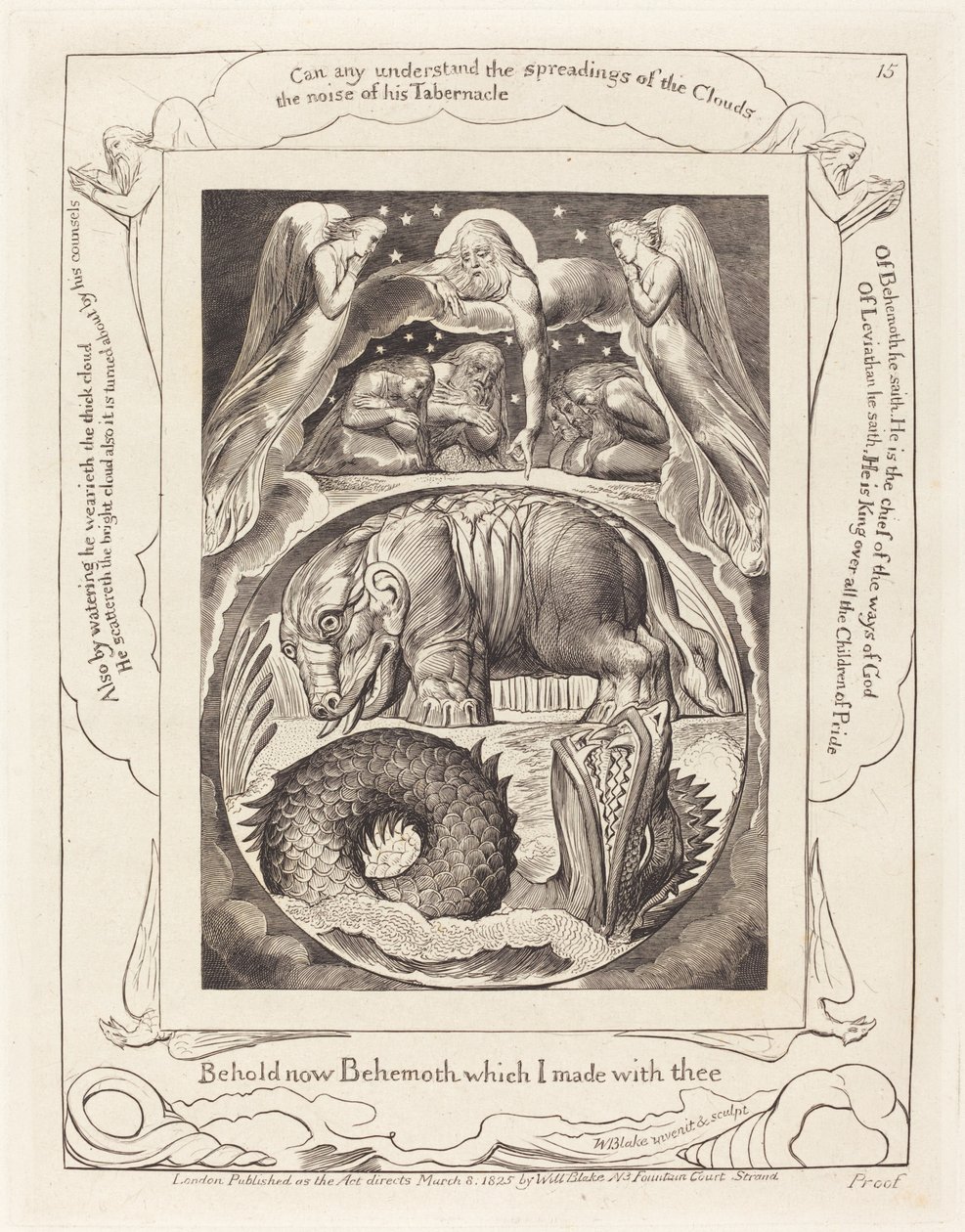 Behemoth og Leviathan, 1825. af William Blake