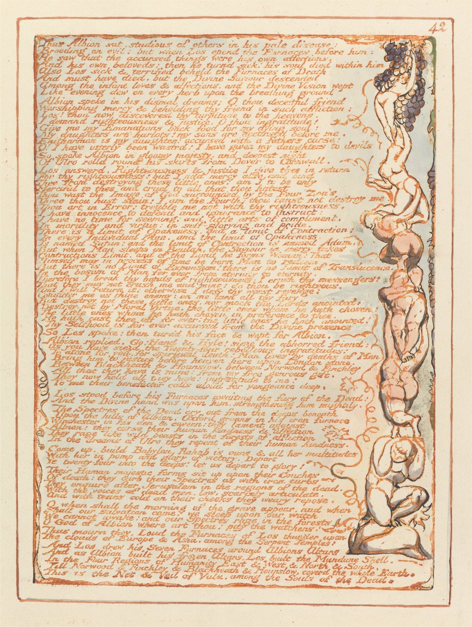 Jerusalem, plade 42, således sad Albion .... af William Blake