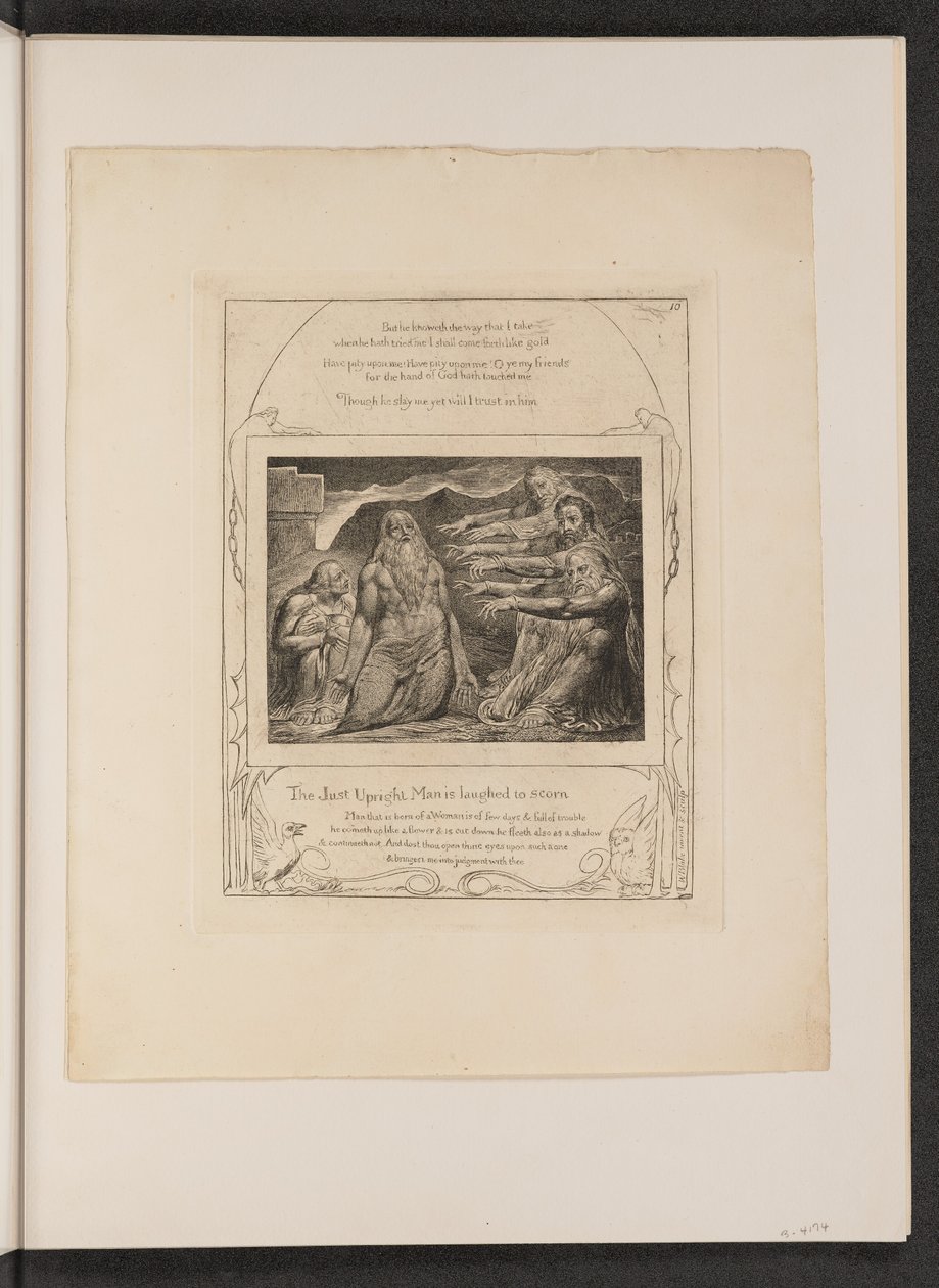 Job irettesat af sine venner af William Blake