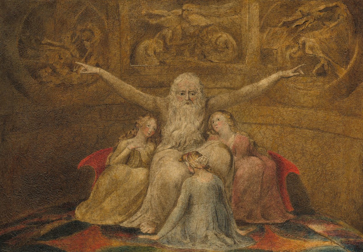 Job og hans døtre af William Blake