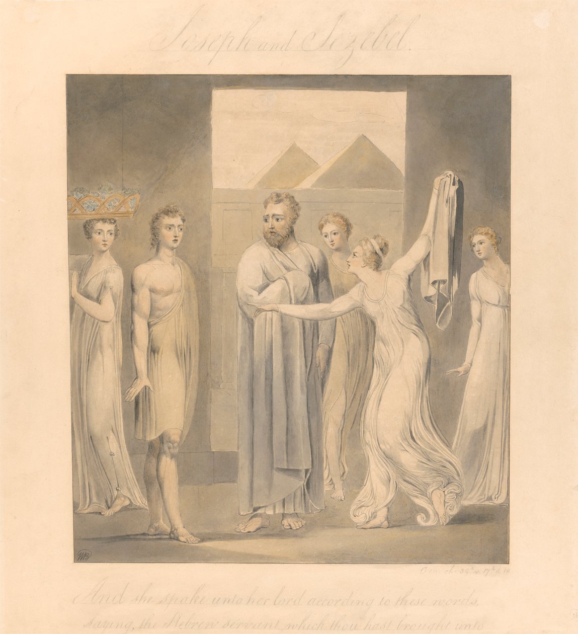 Josef og Potifars hustru af William Blake