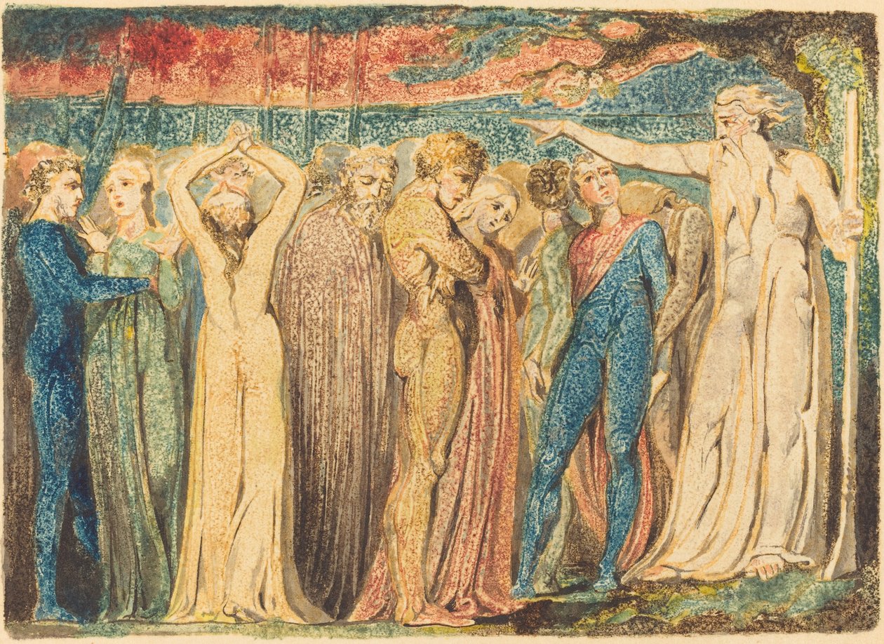 Joseph af Arimathea prædiker for briterne af William Blake