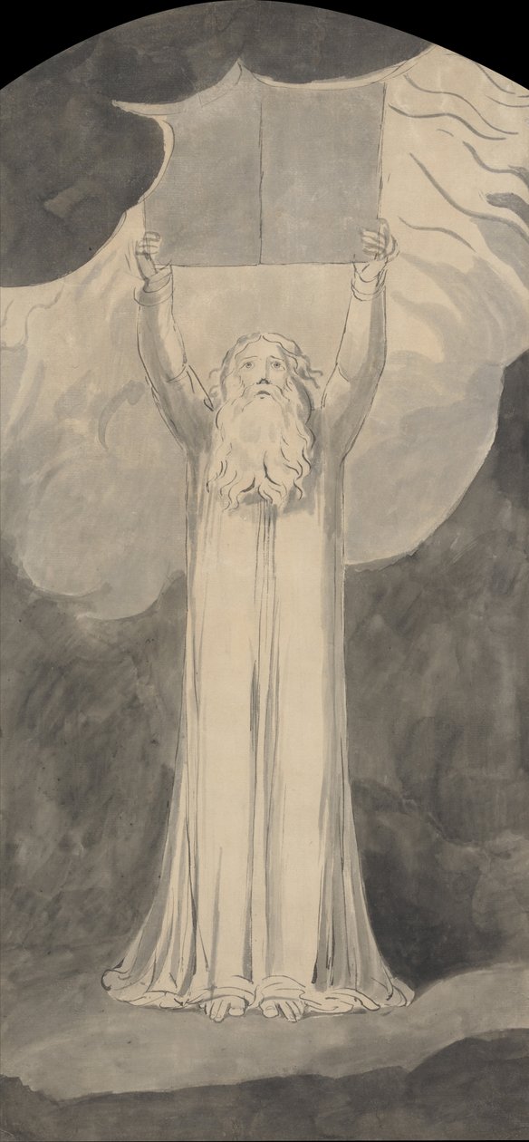 Moses modtager loven af William Blake