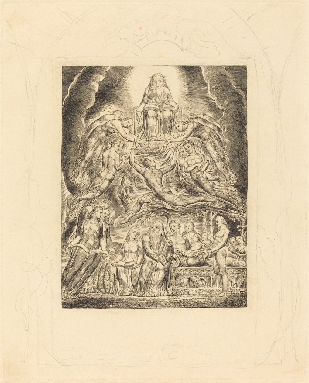 Satan foran Guds trone af William Blake