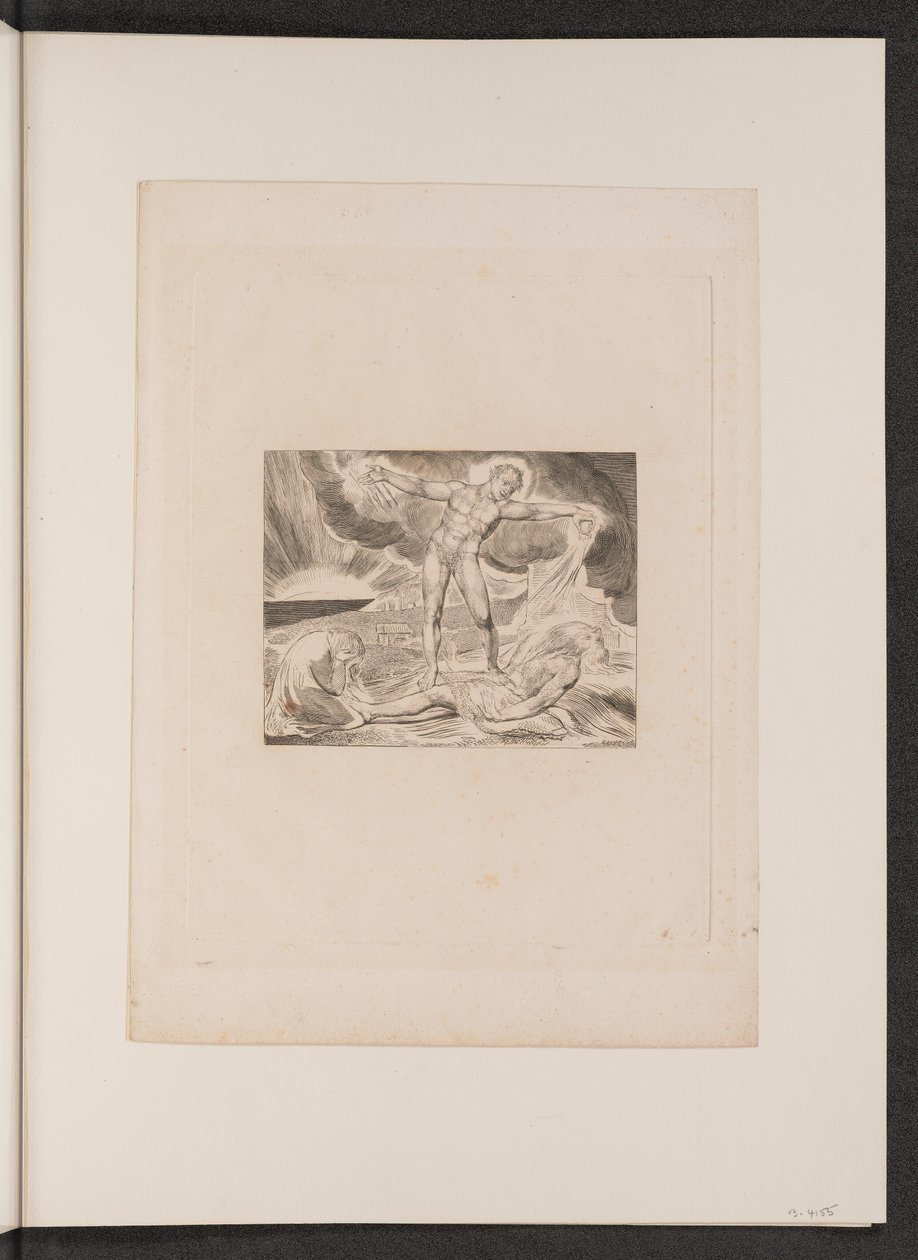 Satan slår job med bylder af William Blake