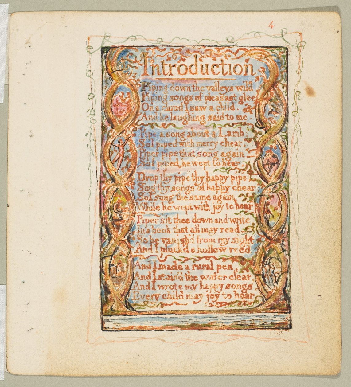 Songs of Innocence: Introduction, ca. 1825. af William Blake