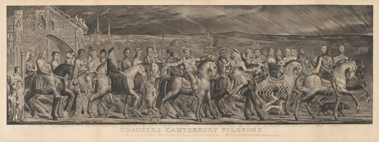 The Canterbury Pilgrims, 1810. af William Blake