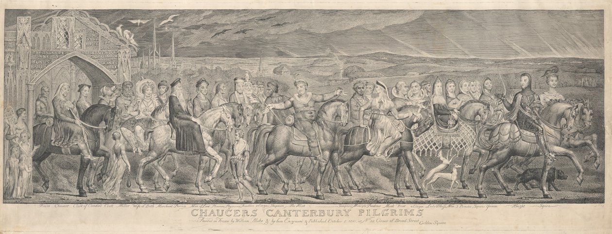 The Canterbury Pilgrims, 1810. af William Blake