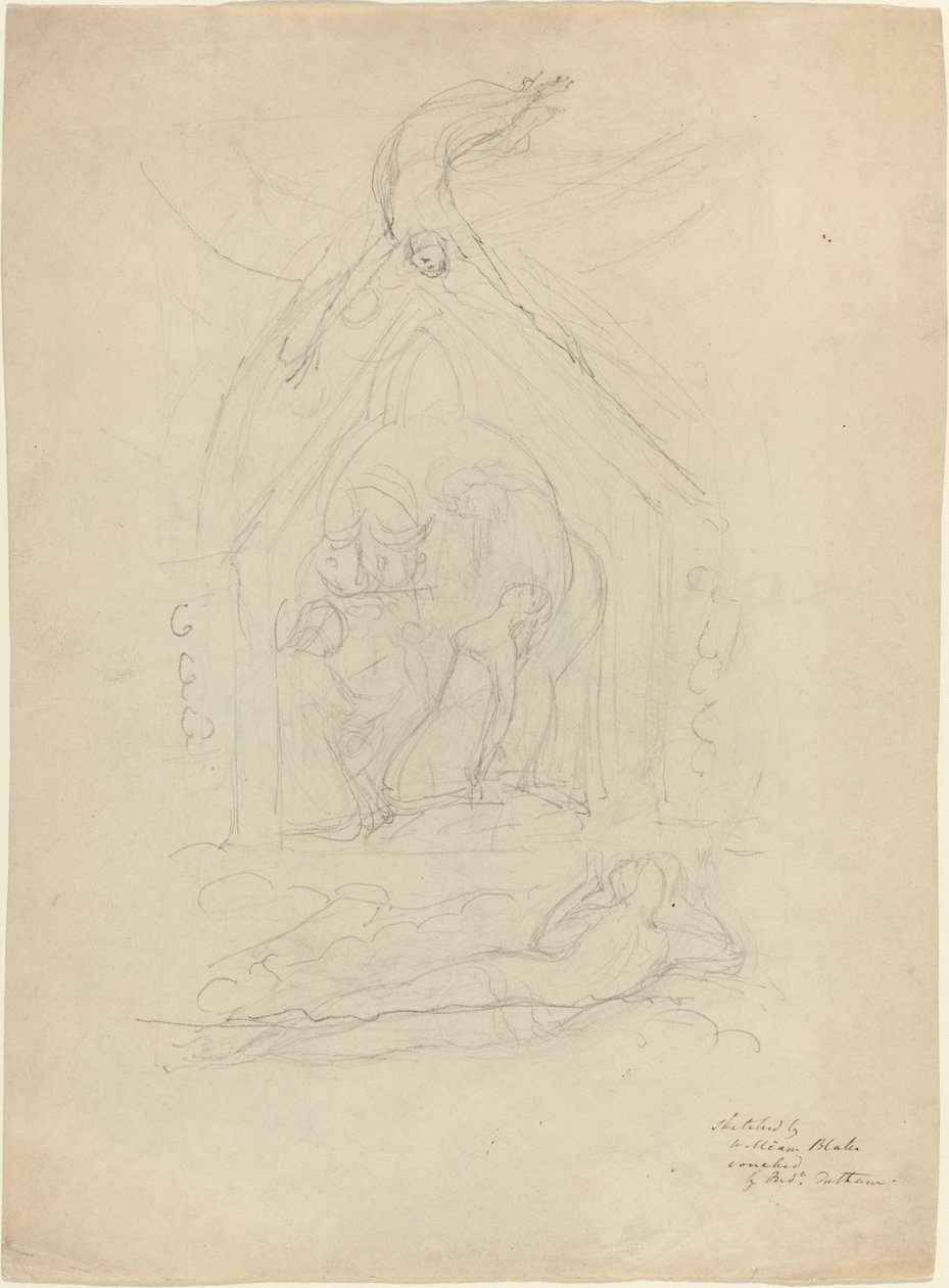 The Descent of Peace [recto] af William Blake
